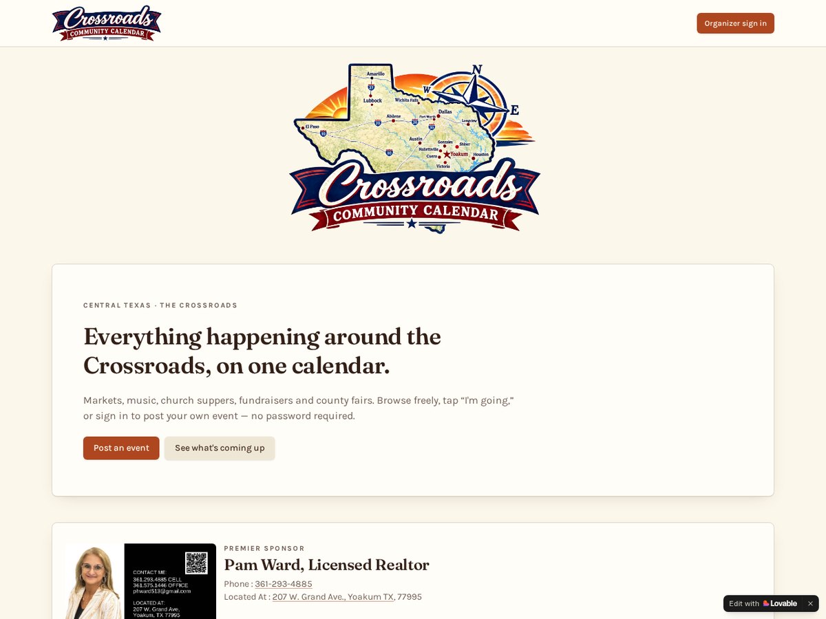Crossroads Community Calendar
